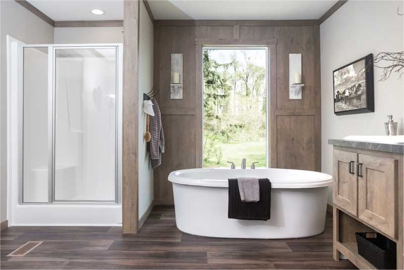 Bathroom photo of the shower and tub in The Amelia home